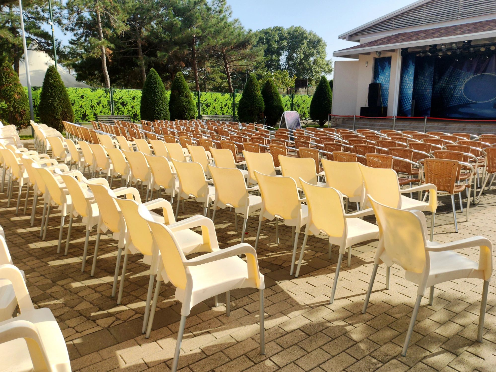 Organized seating setup for gathering tent rentals